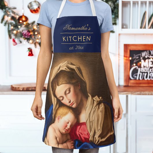 Madonna & Kind Traditionelle religiöse Weihnachten Schürze