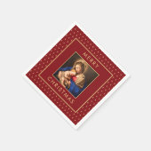 Madonna & Kind Traditionelle religiöse Weihnachten Serviette (Ecke)