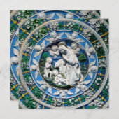 MADONNA, KIND UND ANGELS Blauer Saphir Weihnachten Einladung (Vorne/Hinten)