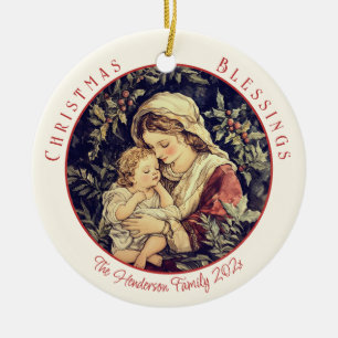 Madonna-Kind-Vintage-Weihnachtsornament Keramik Ornament