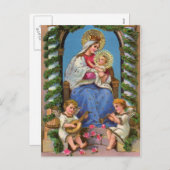 Madonna & Kind Weihnachtsfeiertag Postkarte (Vorne/Hinten)