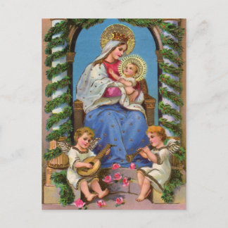 Madonna & Kind Weihnachtsfeiertag Postkarte
