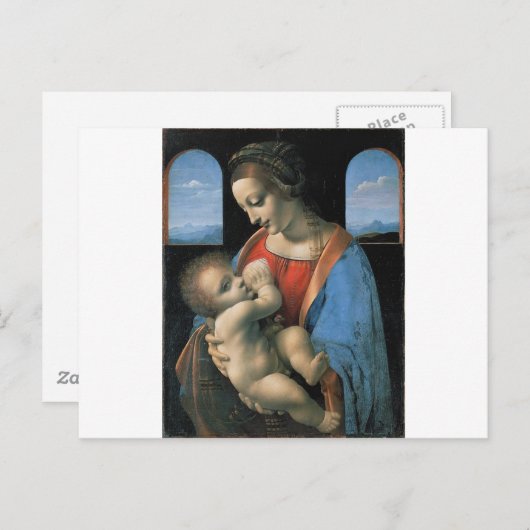 Madonna Litta durch Leonardo da Vinci C. 1490-1491 Postkarte (Vorne/Hinten)