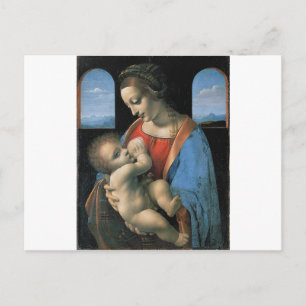 Madonna Litta durch Leonardo da Vinci C. 1490-1491 Postkarte