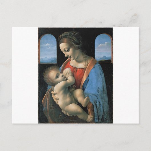 Madonna Litta durch Leonardo da Vinci C. 1490-1491 Postkarte (Vorderseite)