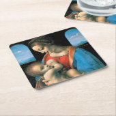 Madonna Litta, Leonardo da Vinci, 1490-1491 Rechteckiger Pappuntersetzer (angewinkelt)