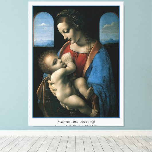 Madonna Litta Leonardo Da Vinci Leinwanddruck (Insitu (Holzboden))