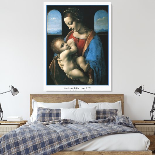 Madonna Litta Leonardo Da Vinci Leinwanddruck (Insitu (Schlafzimmer))