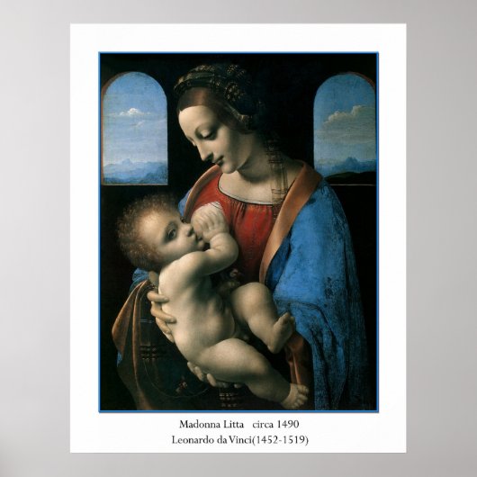 Madonna Litta von Leonardo Da Vinci Poster (Vorne)