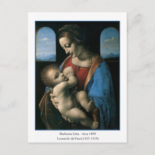 Madonna Litta von Leonardo Da Vinci Postkarte (Vorderseite)