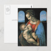 Madonna Litta von Leonardo da Vinci Postkarte (Vorne/Hinten)