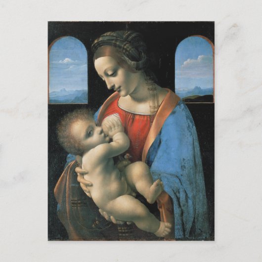 Madonna Litta von Leonardo da Vinci Postkarte (Vorderseite)