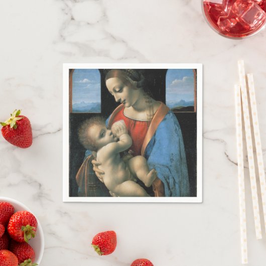 Madonna Litta von Leonardo da Vinci Serviette (Beispiel)