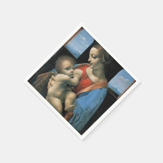 Madonna Litta von Leonardo da Vinci Serviette (Ecke)