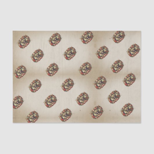 Madonna – Maria – Blumenkranz – Shabby chic Seidenpapier (Vorderseite)