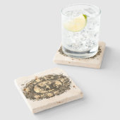 Madonna – Maria – Blumenkranz – shabby chic Steinuntersetzer (Seitenansicht)