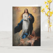 MADONNA MIT ANGELS RENAISSANCE MALKARTE KARTE (Gelbe Blume)