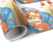 Madonna mit byzantinischem religiösem Ikonengold Geschenkpapier (Rolleneckpunkt)