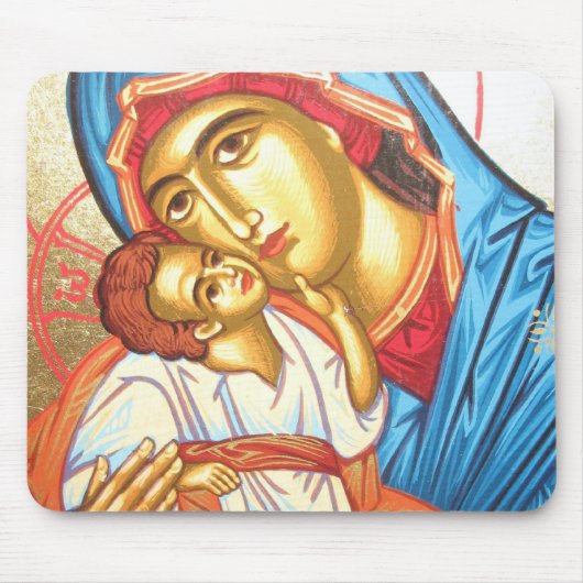 Madonna mit byzantinischem religiösem Ikonengold Mousepad (Vorne)