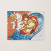 Madonna mit byzantinischem religiösem Ikonengold Puzzle (Horizontal)