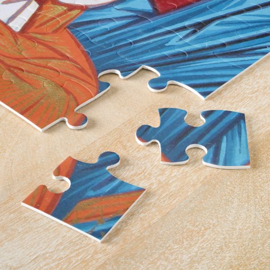 Madonna mit byzantinischem religiösem Ikonengold Puzzle (Seite)