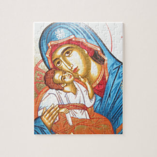 Madonna mit byzantinischem religiösem Ikonengold Puzzle