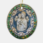 Madonna mit Cherubs und Garland von Della Robbia Keramik Ornament (Links)