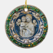Madonna mit Cherubs und Garland von Della Robbia Keramik Ornament (Hinten)