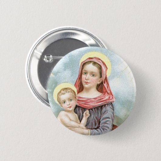 Madonna mit Christkind Button (Vorne & Hinten)