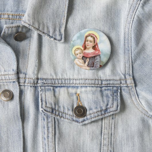 Madonna mit Christkind Button (Beispiel)