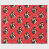 Madonna mit Christus Kind anpassbar Rot Geschenkpapier (Flach)