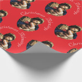 Madonna mit Christus Kind anpassbar Rot Geschenkpapier (Ecke)