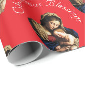 Madonna mit Christus Kind anpassbar Rot Geschenkpapier (Rolleneckpunkt)