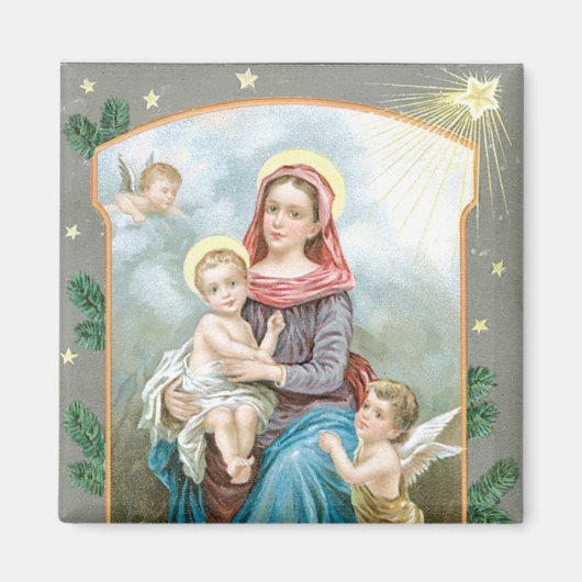 Madonna mit Christus Kind Magnet (Vorne)