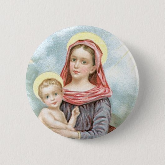 Madonna mit Christuskind Button (Vorderseite)