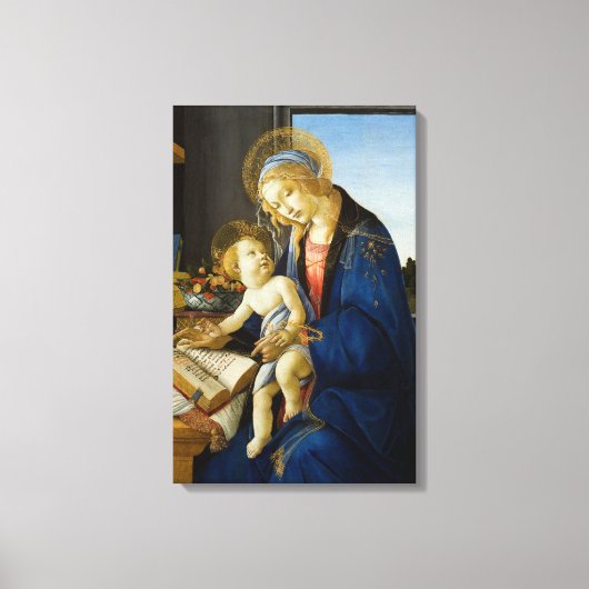 Madonna mit dem Buch von Botticelli Leinwanddruck (Vorderseite)