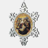 Madonna mit dem Granatapfel Schneeflocken Zinn-Ornament (Rechts)