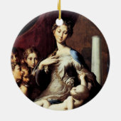 Madonna mit dem Long Neck von Parmigiano Keramik Ornament (Hinten)