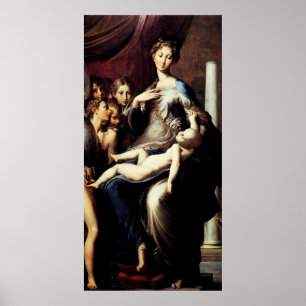 Madonna mit dem Long Neck von Parmigiano Poster