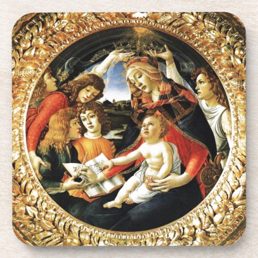 Madonna mit dem Magnificat Getränkeuntersetzer (Vorderseite)