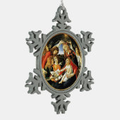 Madonna mit dem Magnificat Schneeflocken Zinn-Ornament (Links)