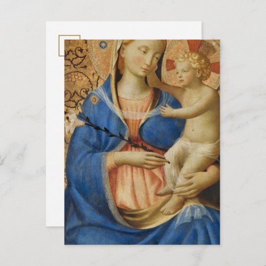 Madonna mit Demut von Fra Angelico Postcard Postkarte (Vorne/Hinten)