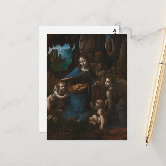 Madonna mit den Felsen, Jungfrau Maria, Jesus, Joh Postkarte (Vorderseite/Rückseite Beispiel)