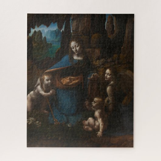 Madonna mit den Felsen, Jungfrau Maria, Jesus, Joh Puzzle (Vertikal)