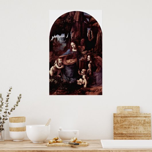 Madonna mit den Felsen von Leonardo da Vinci Poster (Küche)