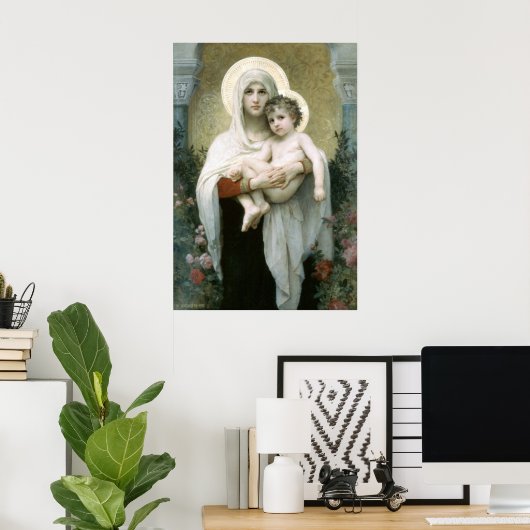 Madonna mit den Rose Poster (Heimbüro)