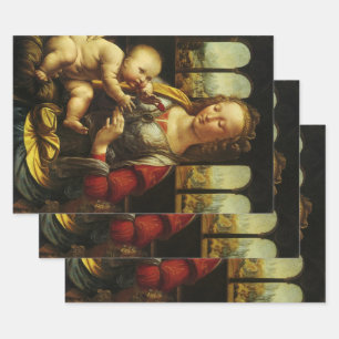 Madonna mit der Nelke von Leonardo da Vinci Geschenkpapier Set