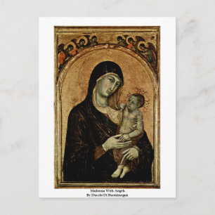 Madonna mit Engeln von Duccio di Buoninsegna Postkarte