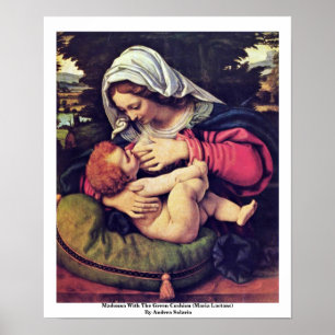 Madonna mit grünem Kissen Poster