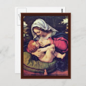 Madonna mit grünem Kissen Postkarte (Vorne/Hinten)